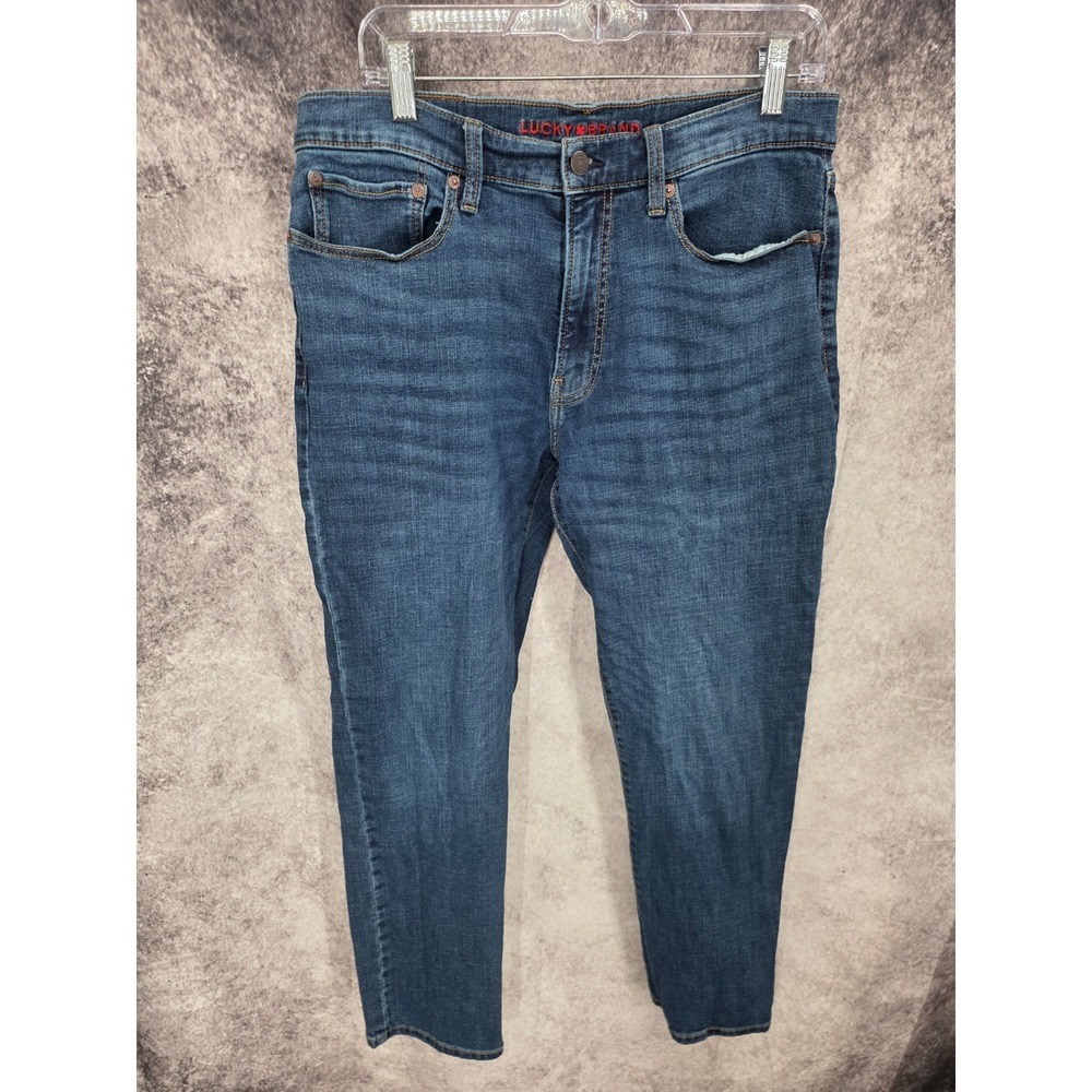 Lucky Brand 121 Jeans Men 32 X 28 Blue Slim Straight Denim Medium Wash Tag 33x30